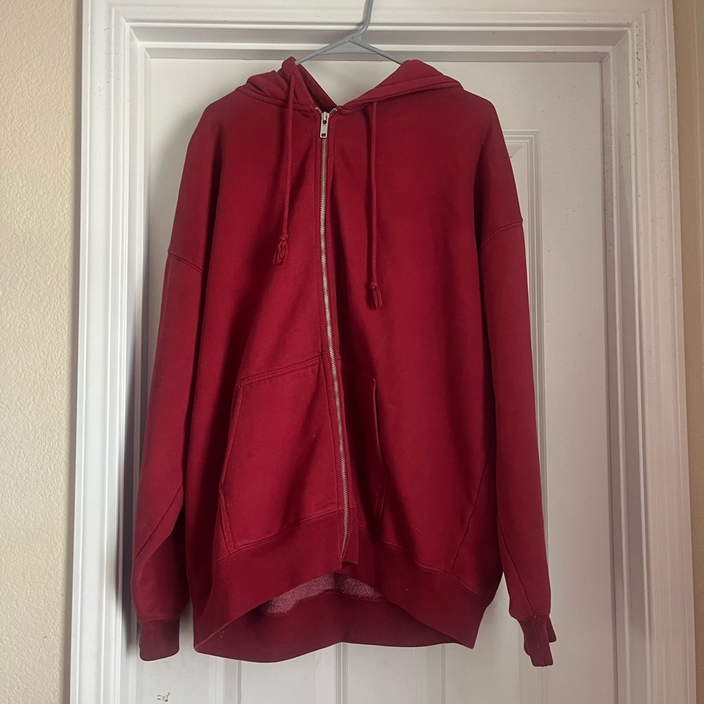 red oversized brandy melville jacket